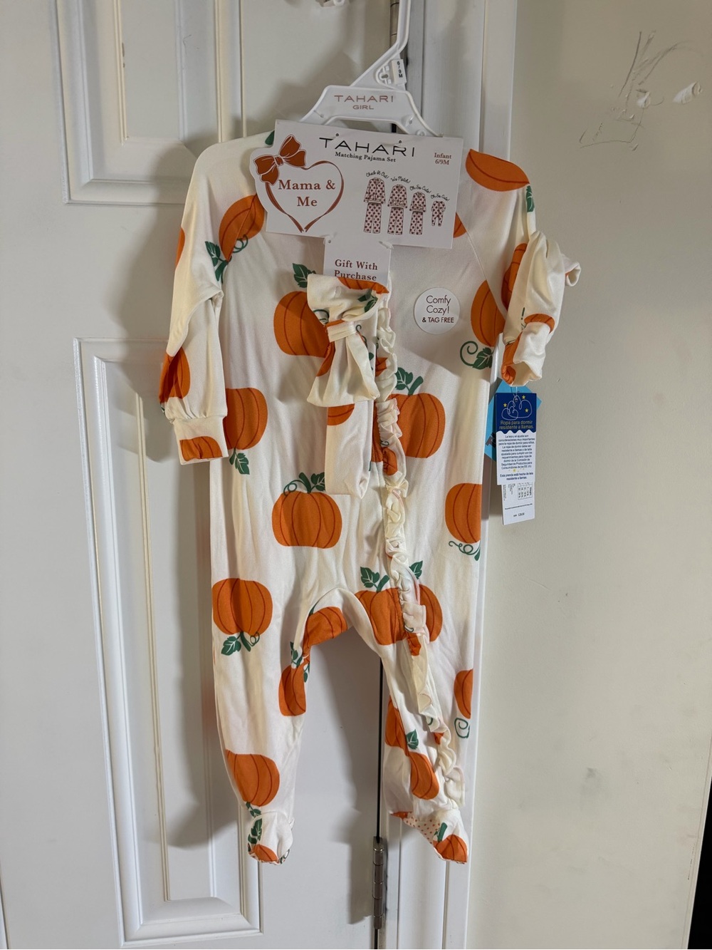 Tahari Mama & Me Halloween Pumpkin Infant Pajama Set Size 6/9 Months